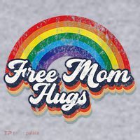 Free Mom Hugs Rainbow Heart LGBT Flag LGBT Pride Month Women's Sweatshirt thumb 2