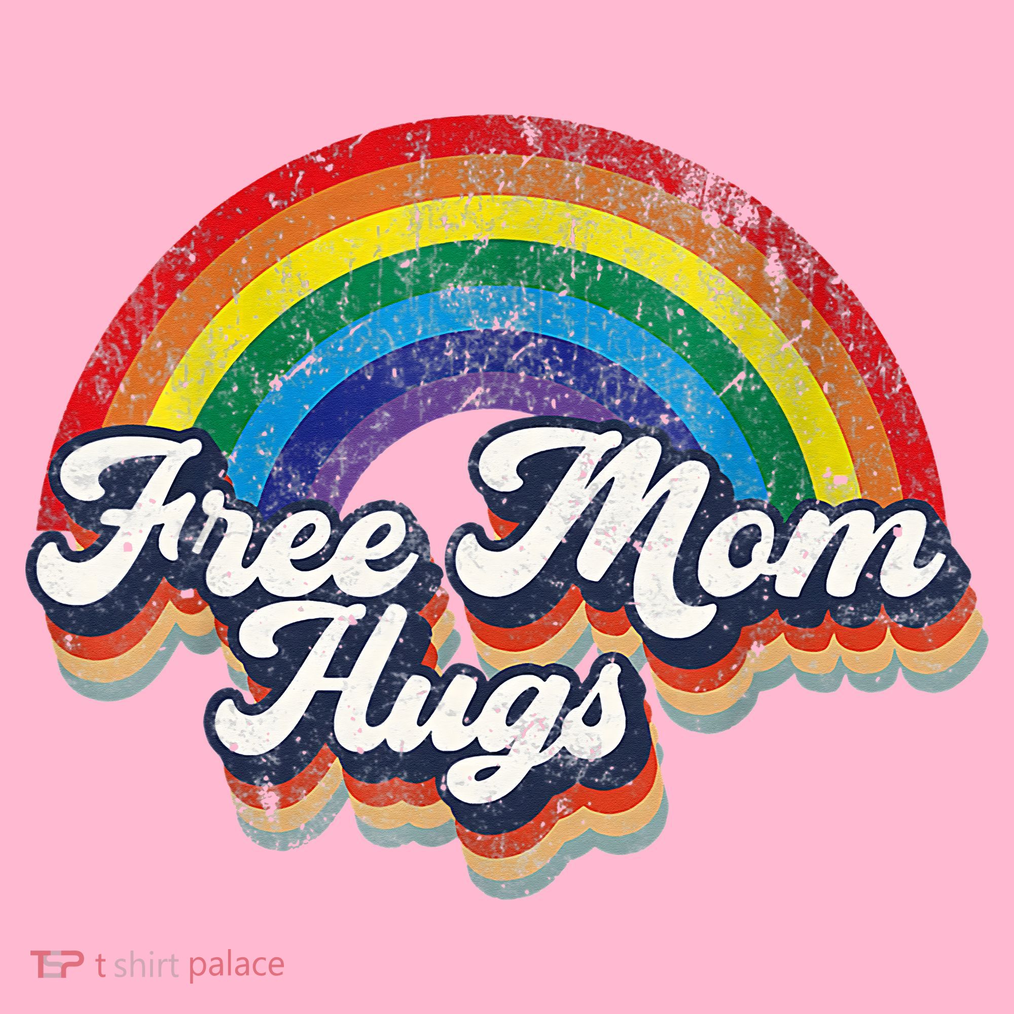 Free Mom Hugs Rainbow Heart LGBT Flag LGBT Pride Month Coaster