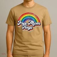 Free Mom Hugs Rainbow Heart LGBT Flag LGBT Pride Month T-Shirt thumb 3