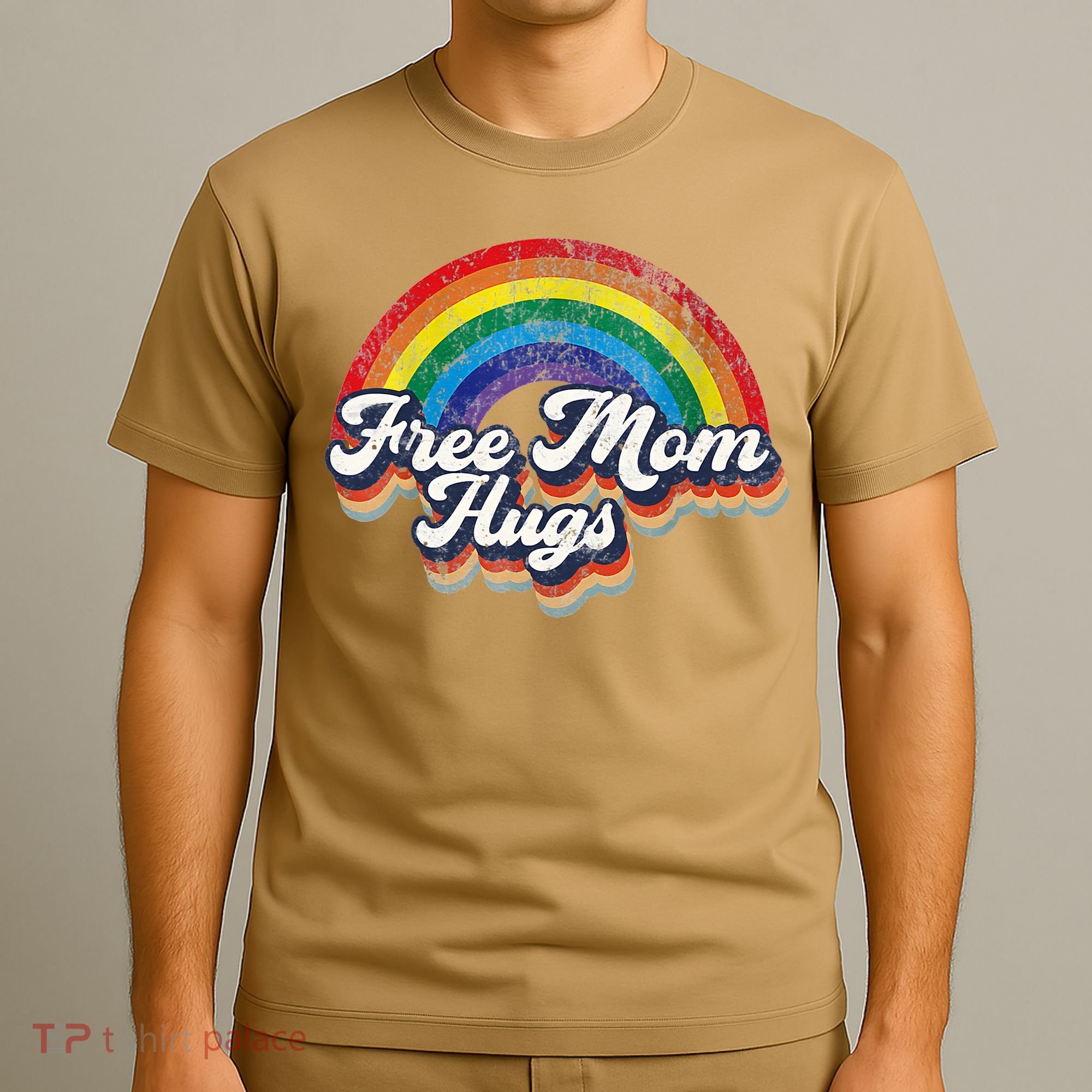 Free Mom Hugs Rainbow Heart LGBT Flag LGBT Pride Month T-Shirt