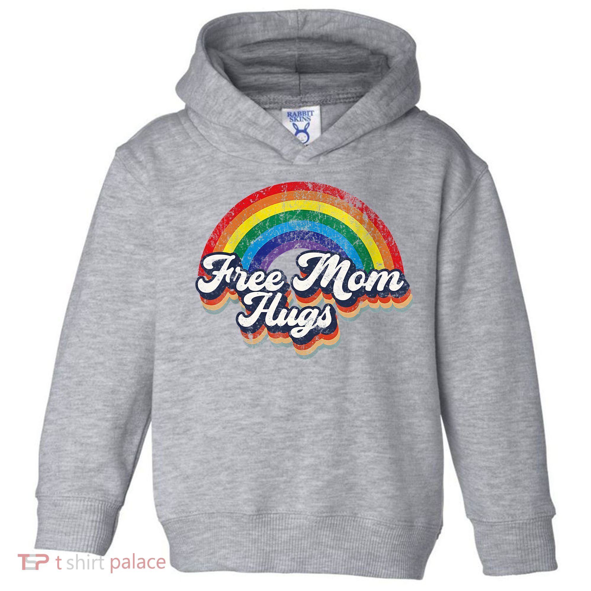 Free Mom Hugs Rainbow Heart LGBT Flag LGBT Pride Month Toddler Hoodie