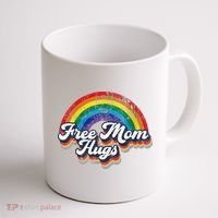 Free Mom Hugs Rainbow Heart LGBT Flag LGBT Pride Month Coffee Mug thumb 1