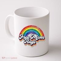 Free Mom Hugs Rainbow Heart LGBT Flag LGBT Pride Month Coffee Mug thumb 0