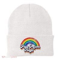 Free Mom Hugs Rainbow Heart LGBT Flag LGBT Pride Month Beanie thumb 0