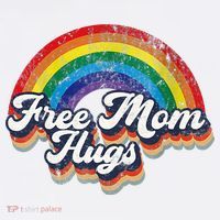 Free Mom Hugs Rainbow Heart LGBT Flag LGBT Pride Month Women's Hoodie thumb 2