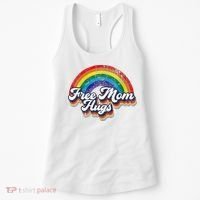 Free Mom Hugs Rainbow Heart LGBT Flag LGBT Pride Month Women's Tank Top thumb 0