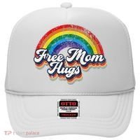Free Mom Hugs Rainbow Heart LGBT Flag LGBT Pride Month Hat thumb 0