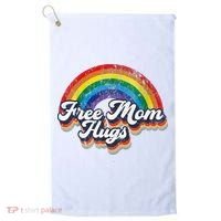 Free Mom Hugs Rainbow Heart LGBT Flag LGBT Pride Month Golf Towel thumb 0