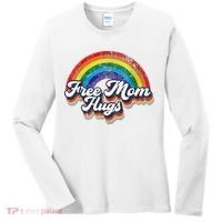 Free Mom Hugs Rainbow Heart LGBT Flag LGBT Pride Month Women's Long Sleeve Shirt thumb 0