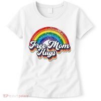 Free Mom Hugs Rainbow Heart LGBT Flag LGBT Pride Month Women's T-Shirt thumb 0