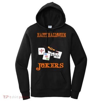 Funny Mahjong Happy Halloween Jokers Tile Game Gift Women's Hoodie