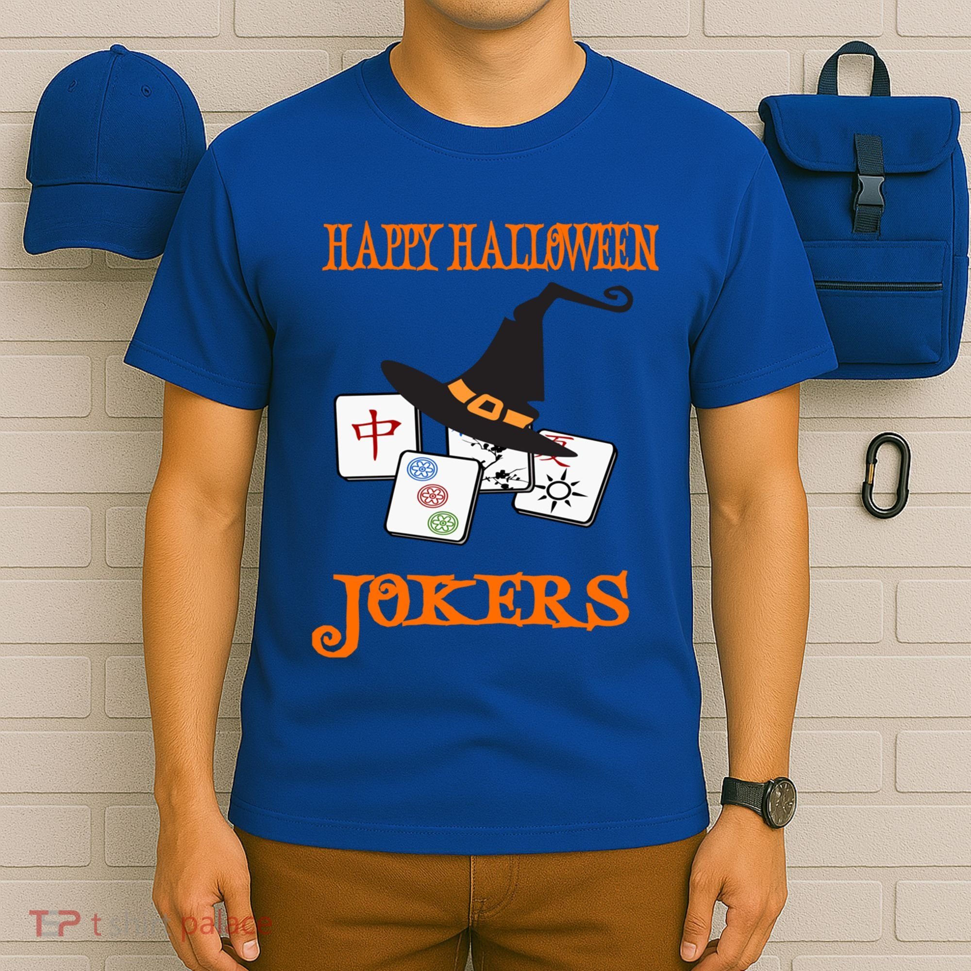 Funny Mahjong Happy Halloween Jokers Tile Game Gift T-Shirt