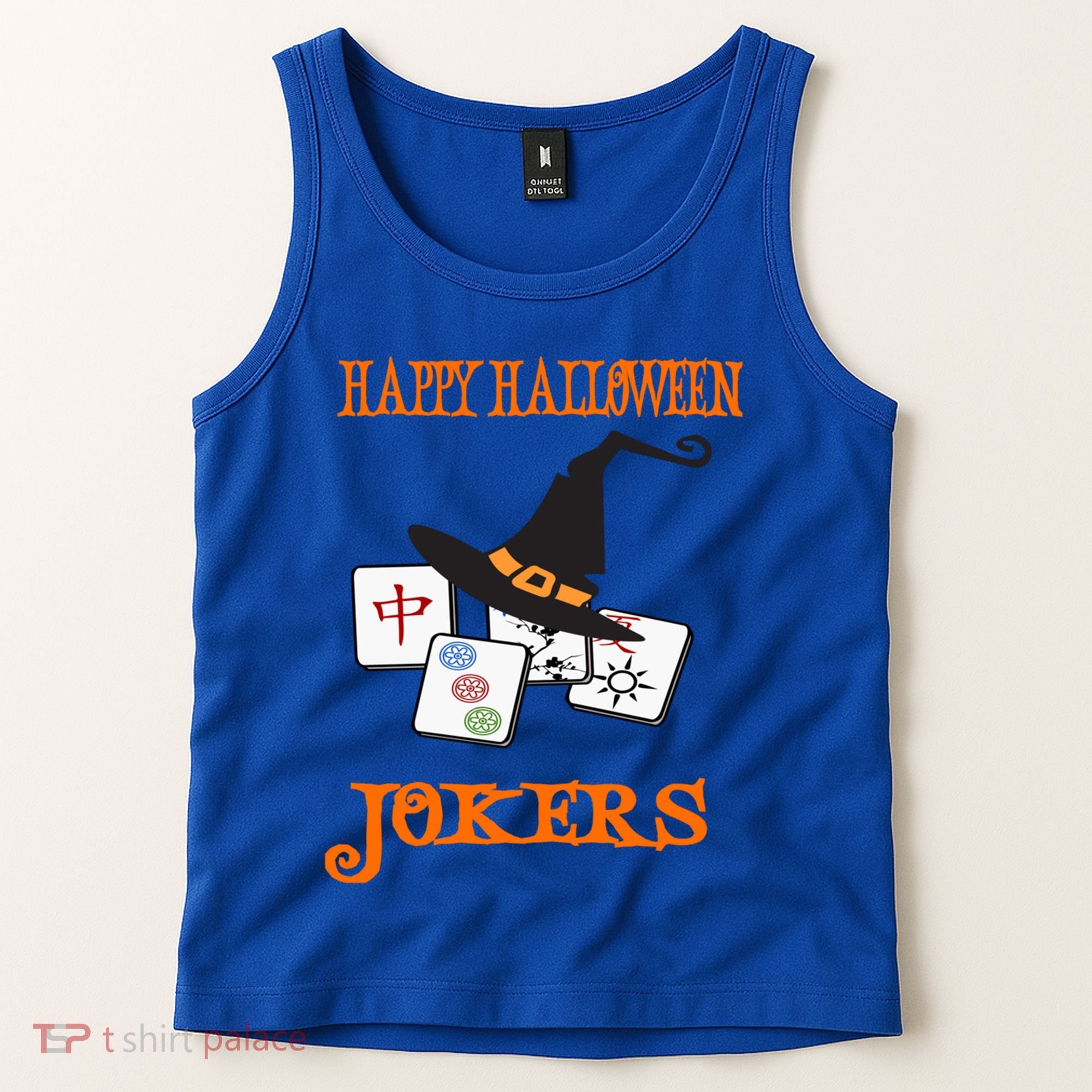 Funny Mahjong Happy Halloween Jokers Tile Game Gift Tank Top