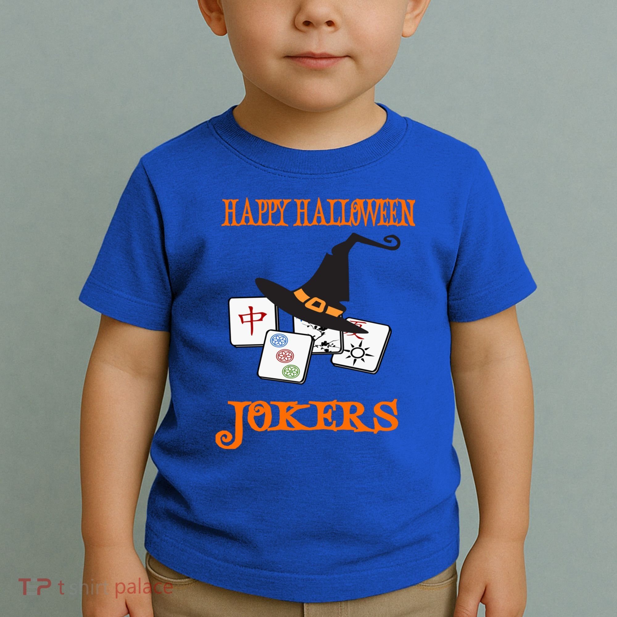 Funny Mahjong Happy Halloween Jokers Tile Game Gift Toddler T-Shirt