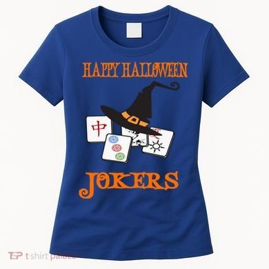 Funny Mahjong Happy Halloween Jokers Tile Game Gift Women's T-Shirt