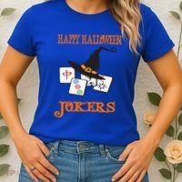 Funny Mahjong Happy Halloween Jokers Tile Game Gift Women's T-Shirt thumb 2
