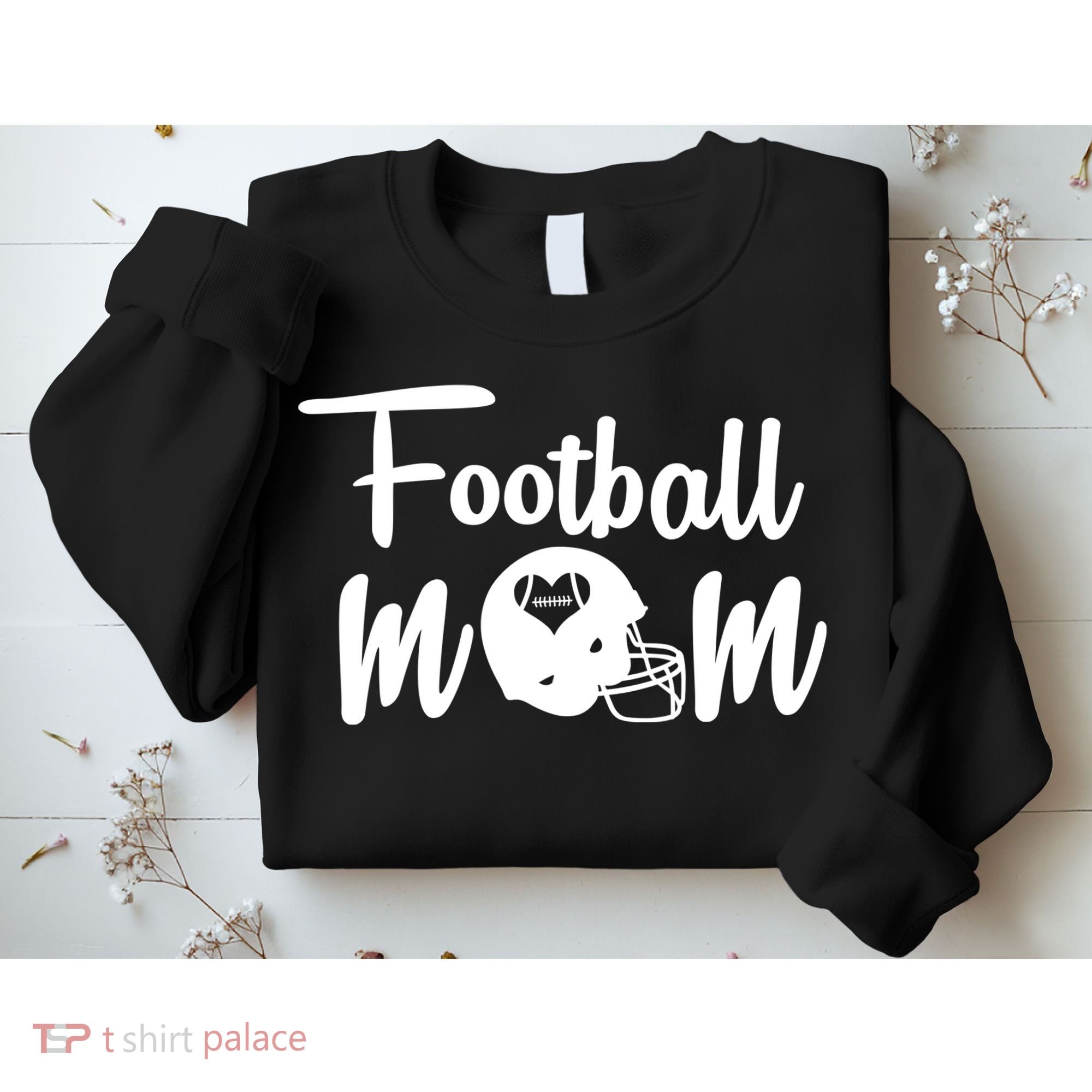 Football Mom Heart Cute Helmet Sweatshirt