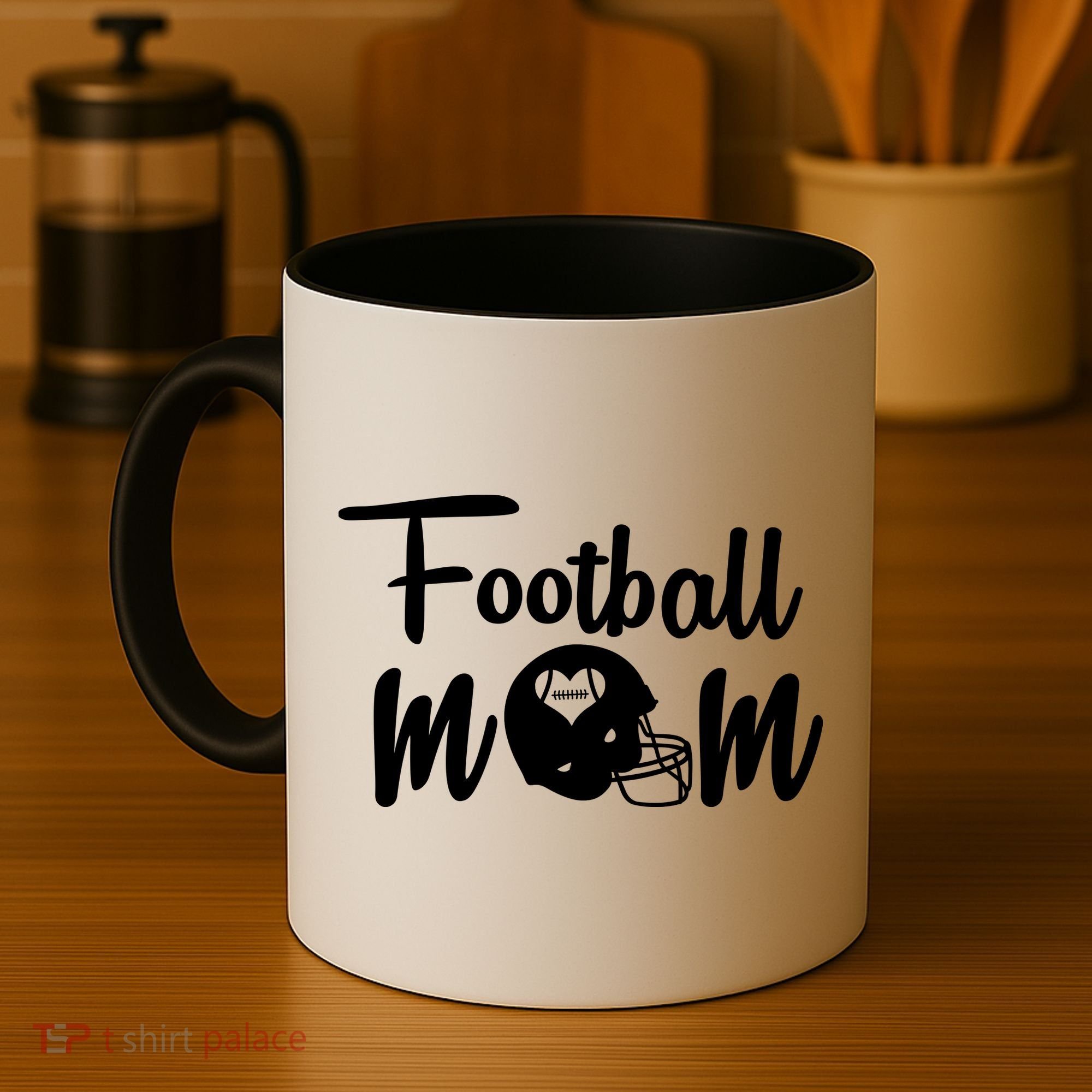 Football Mom Heart Cute Helmet Coffee Mug