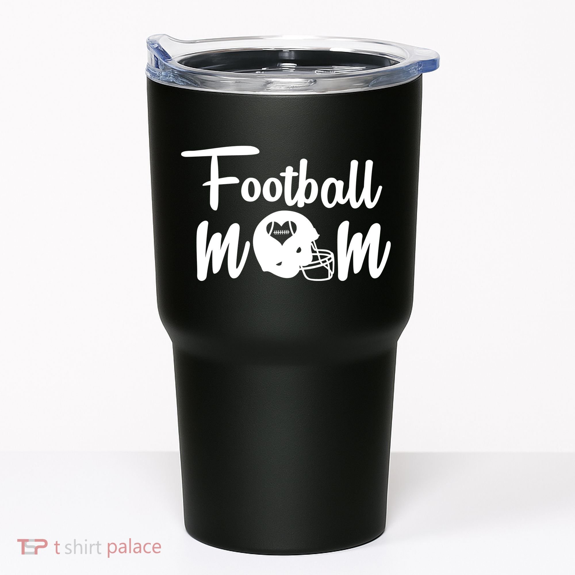 Football Mom Heart Cute Helmet Tumbler