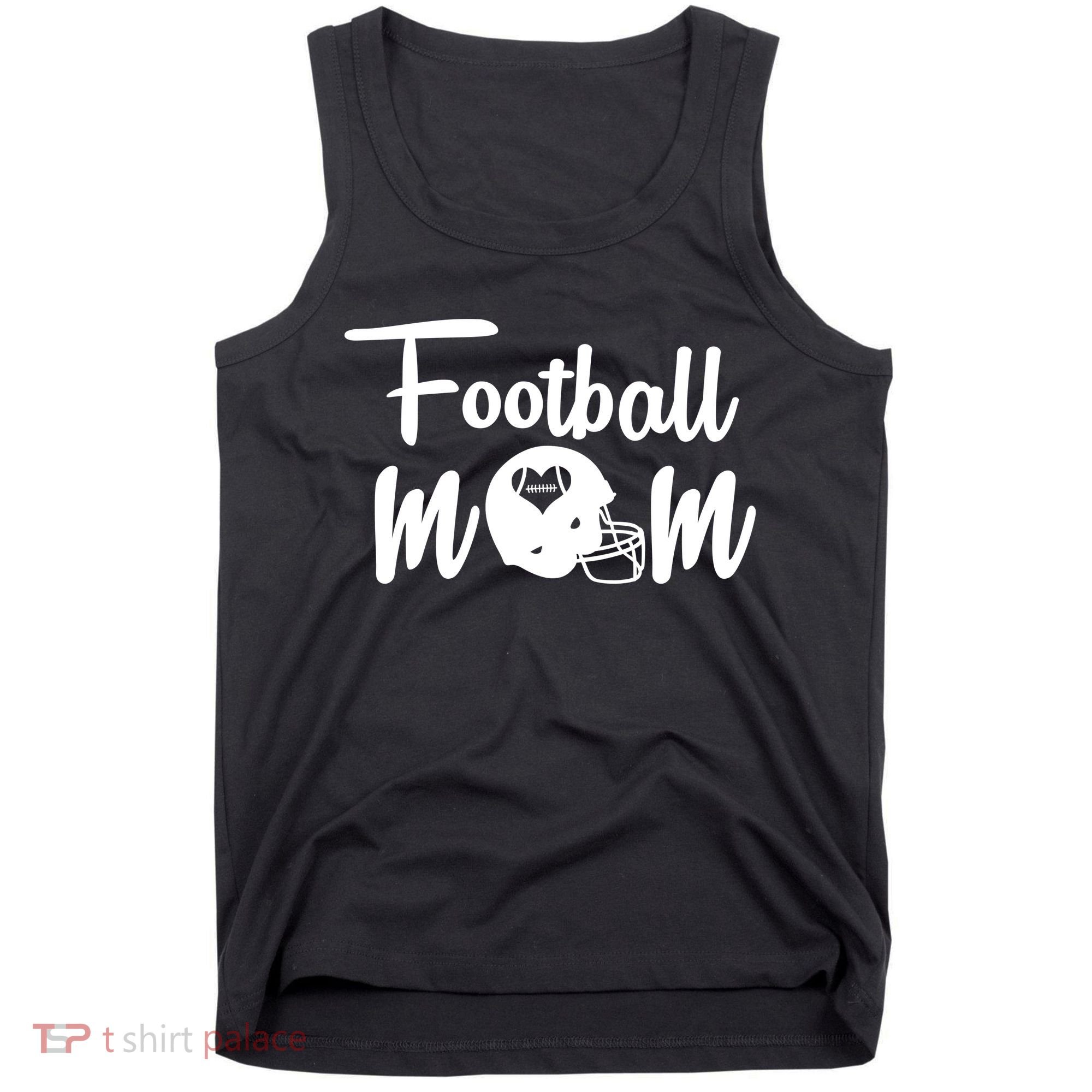 Football Mom Heart Cute Helmet Tank Top