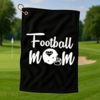 Football Mom Heart Cute Helmet Golf Towel thumb 1