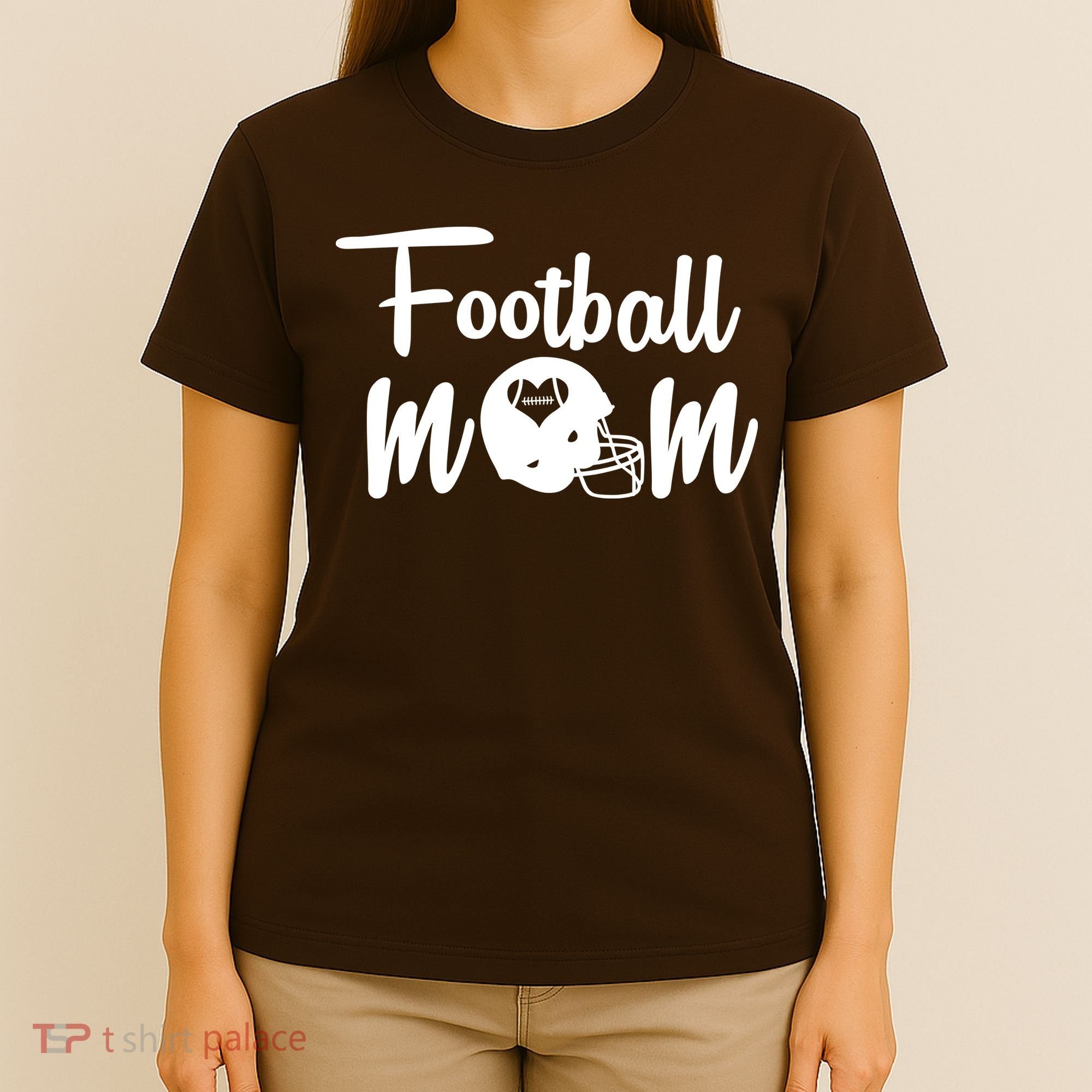 Football Mom Heart Cute Helmet T-Shirt