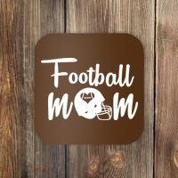 Football Mom Heart Cute Helmet Coaster thumb 0