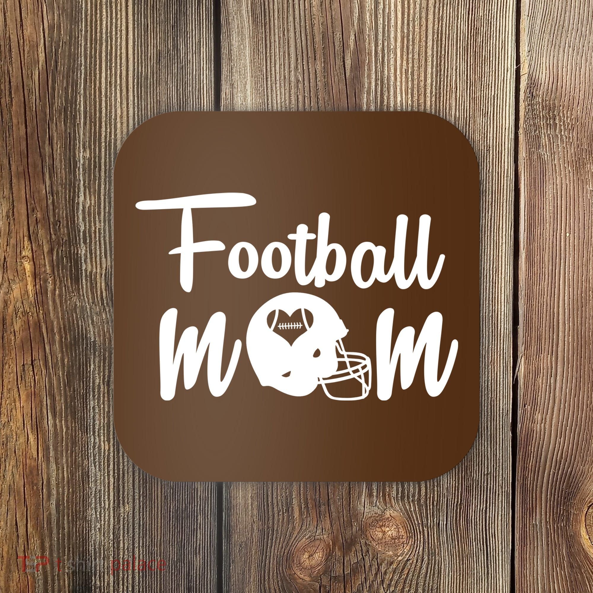 Football Mom Heart Cute Helmet Coaster