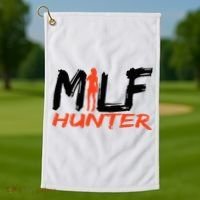 Funny Milf Hunter Golf Towel thumb 1