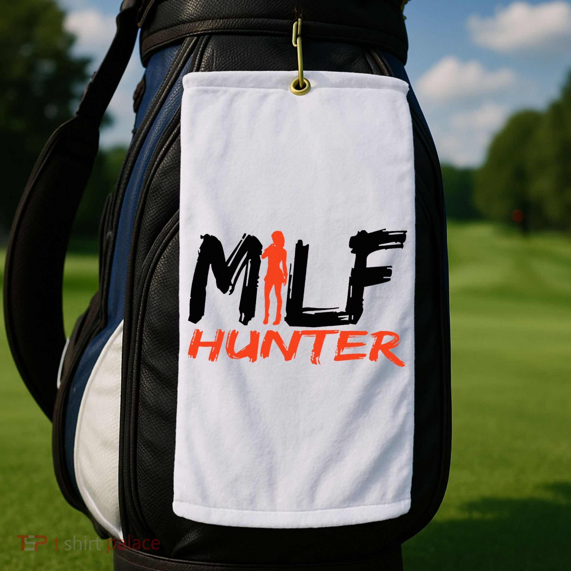 Funny Milf Hunter Golf Towel