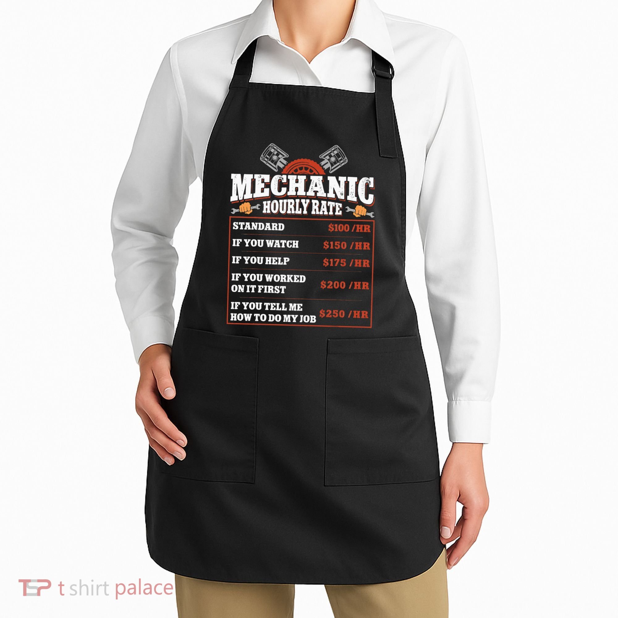 Funny Mechanic Hourly Rate Labor Rates Car Mechanic Apron