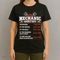 Funny Mechanic Hourly Rate Labor Rates Car Mechanic T-Shirt thumb 4