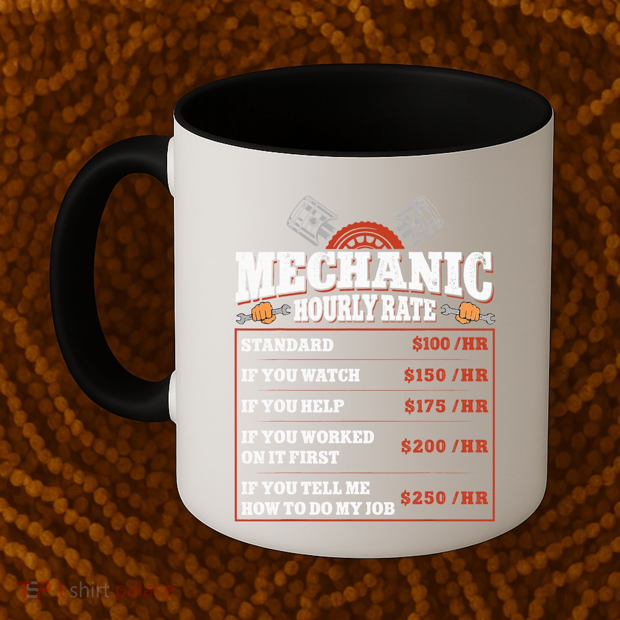 Funny Mechanic Hourly Rate Labor Rates Car Mechanic Coffee Mug