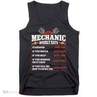 Funny Mechanic Hourly Rate Labor Rates Car Mechanic Tank Top thumb 0