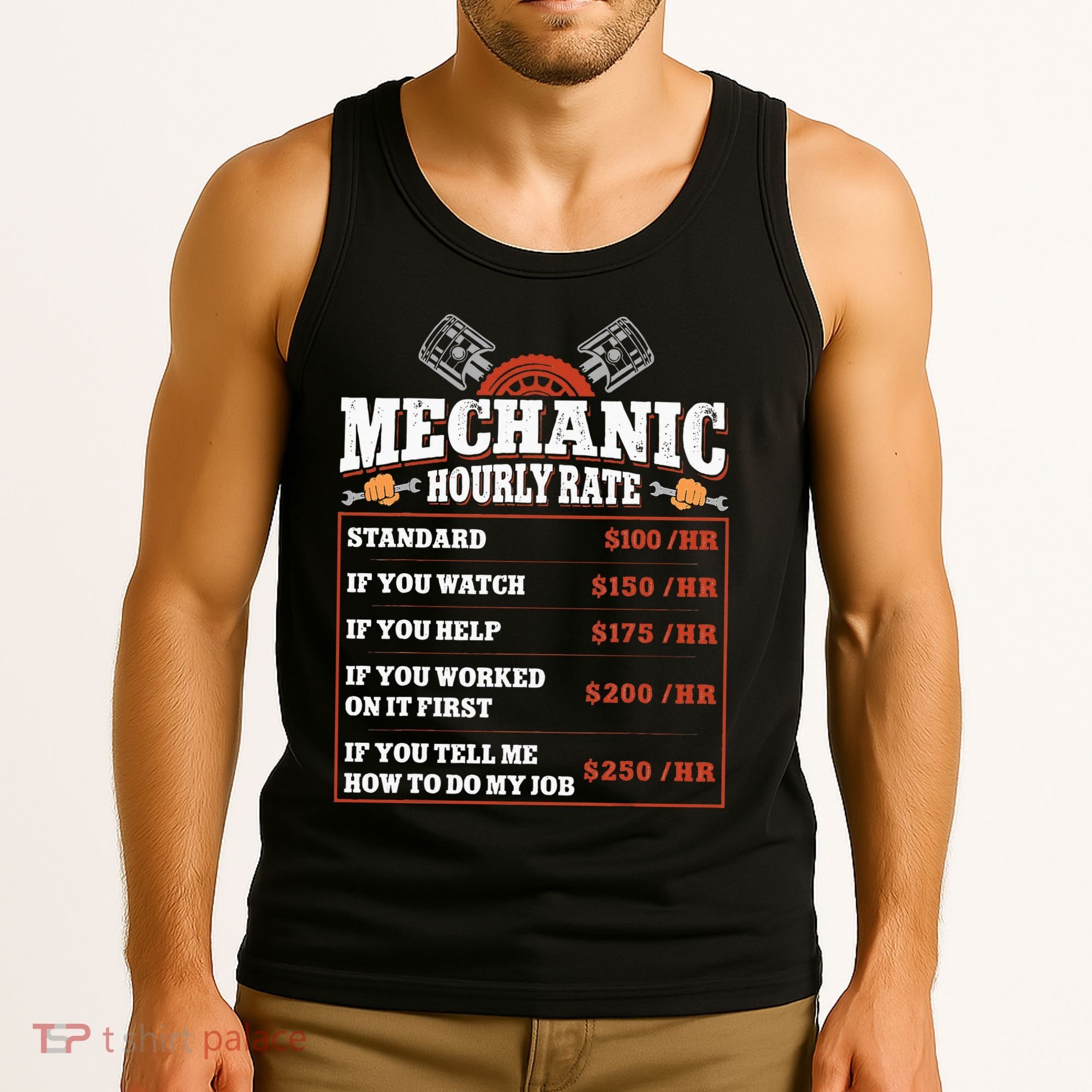 Funny Mechanic Hourly Rate Labor Rates Car Mechanic Tank Top