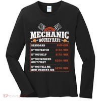 Funny Mechanic Hourly Rate Labor Rates Car Mechanic Women's Long Sleeve Shirt thumb 0