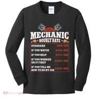 Funny Mechanic Hourly Rate Labor Rates Car Mechanic Kids Long Sleeve Shirt thumb 0