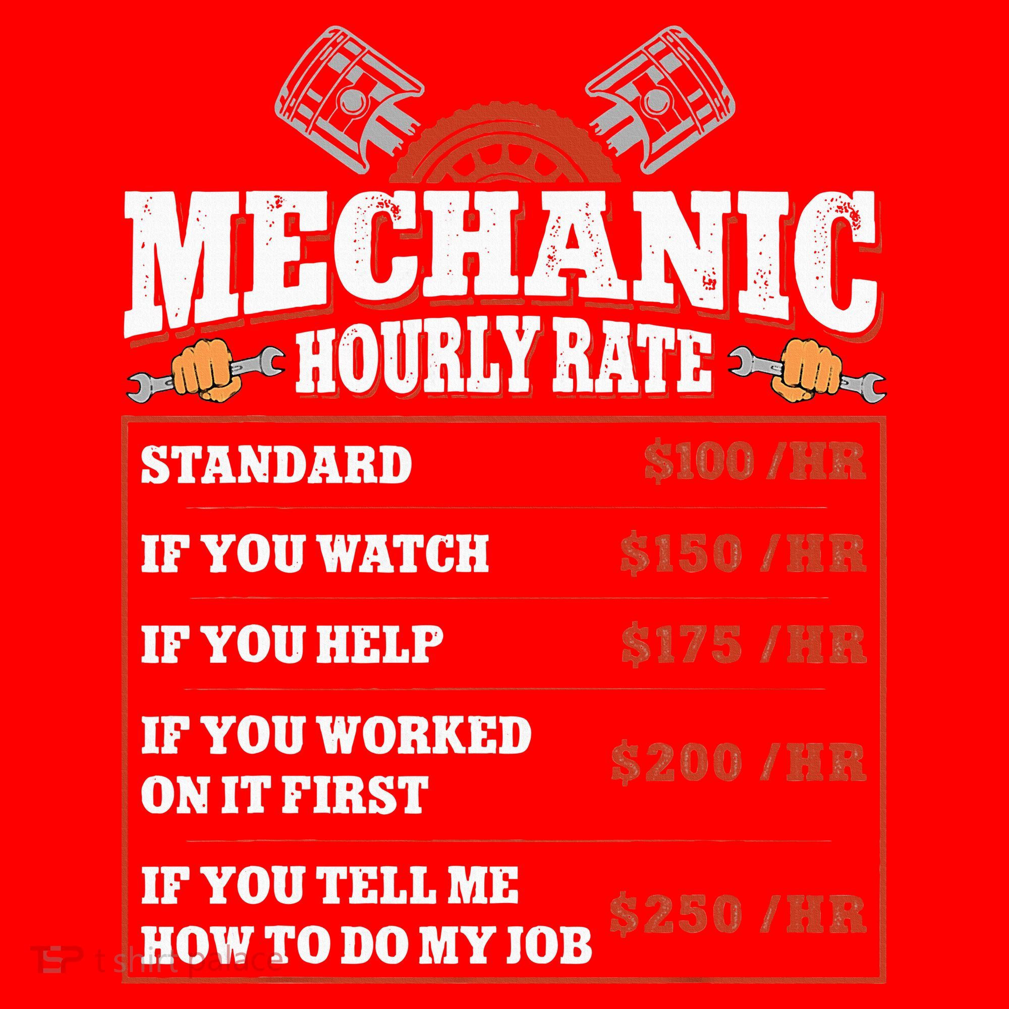 Funny Mechanic Hourly Rate Labor Rates Car Mechanic Santa Hat
