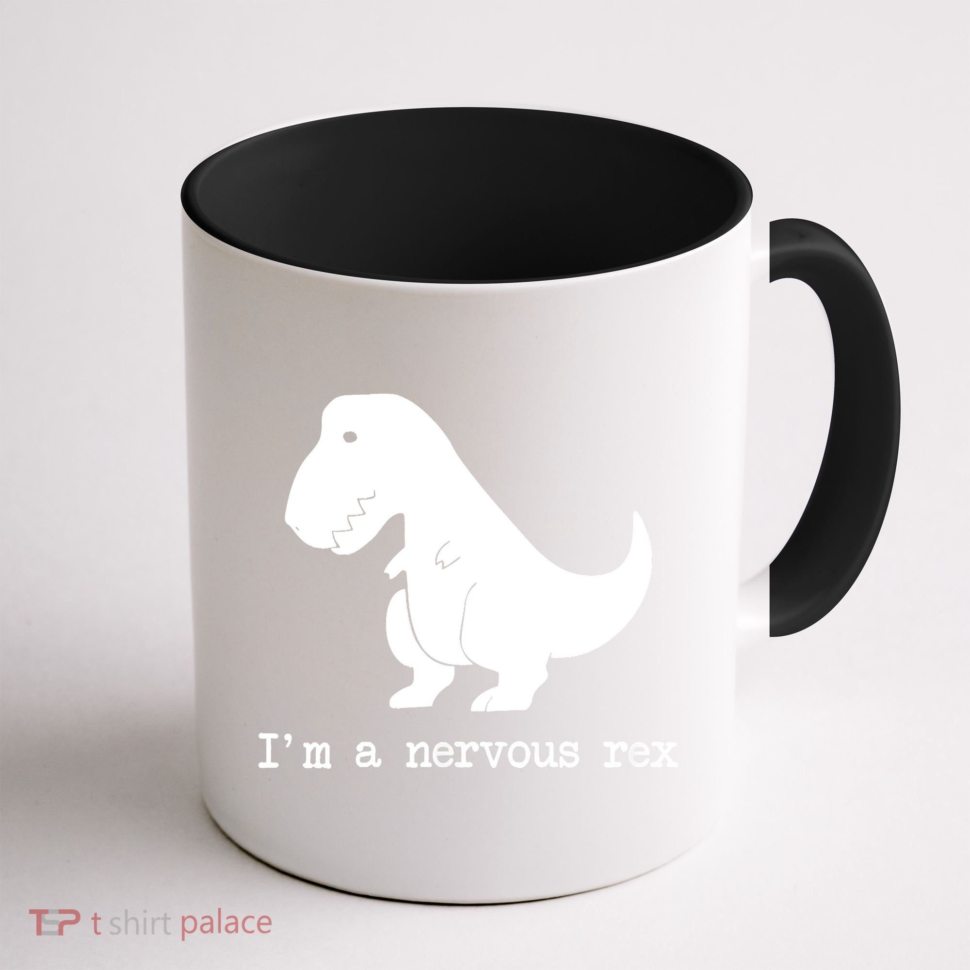 Funny Mental Health Awareness Trex Dinosaur With Anxiety Coffee Mug