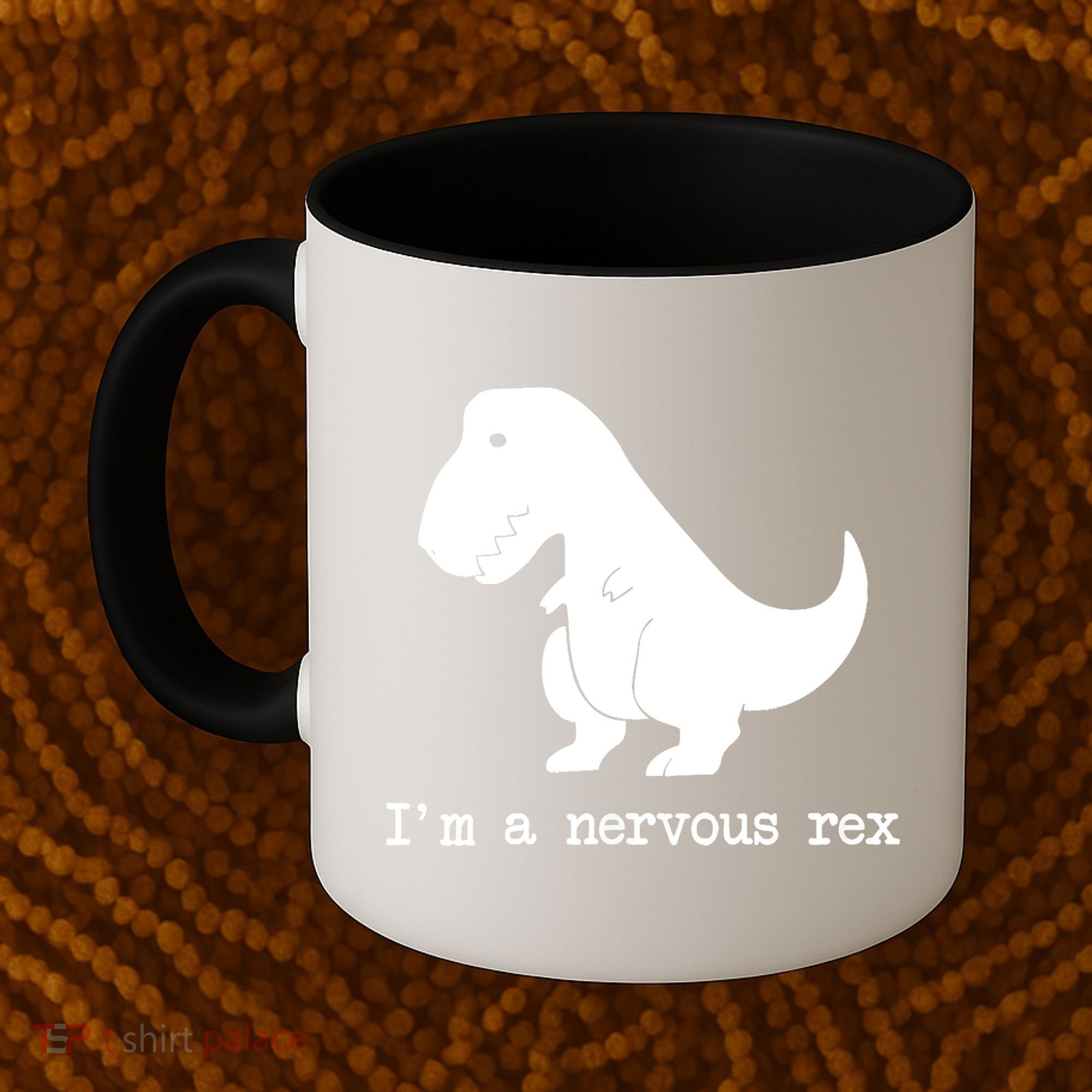 Funny Mental Health Awareness Trex Dinosaur With Anxiety Coffee Mug