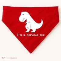 Funny Mental Health Awareness Trex Dinosaur With Anxiety USA-Made Doggie Bandana thumb 0