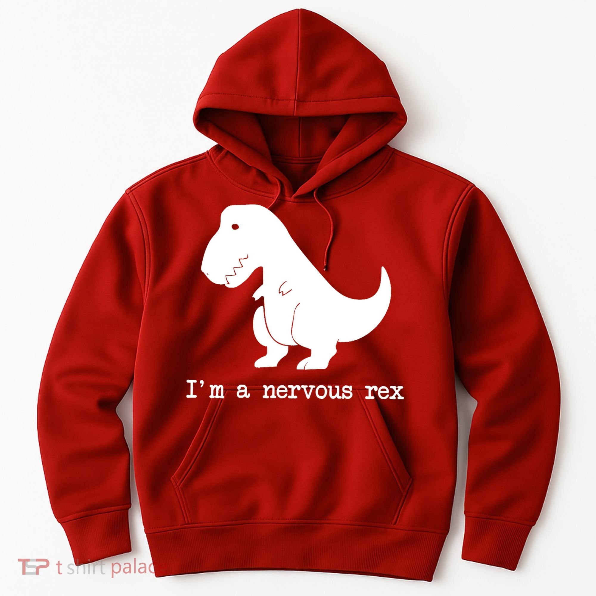 Funny Mental Health Awareness Trex Dinosaur With Anxiety Hoodie