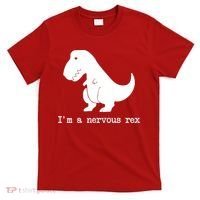 Funny Mental Health Awareness Trex Dinosaur With Anxiety T-Shirt thumb 0