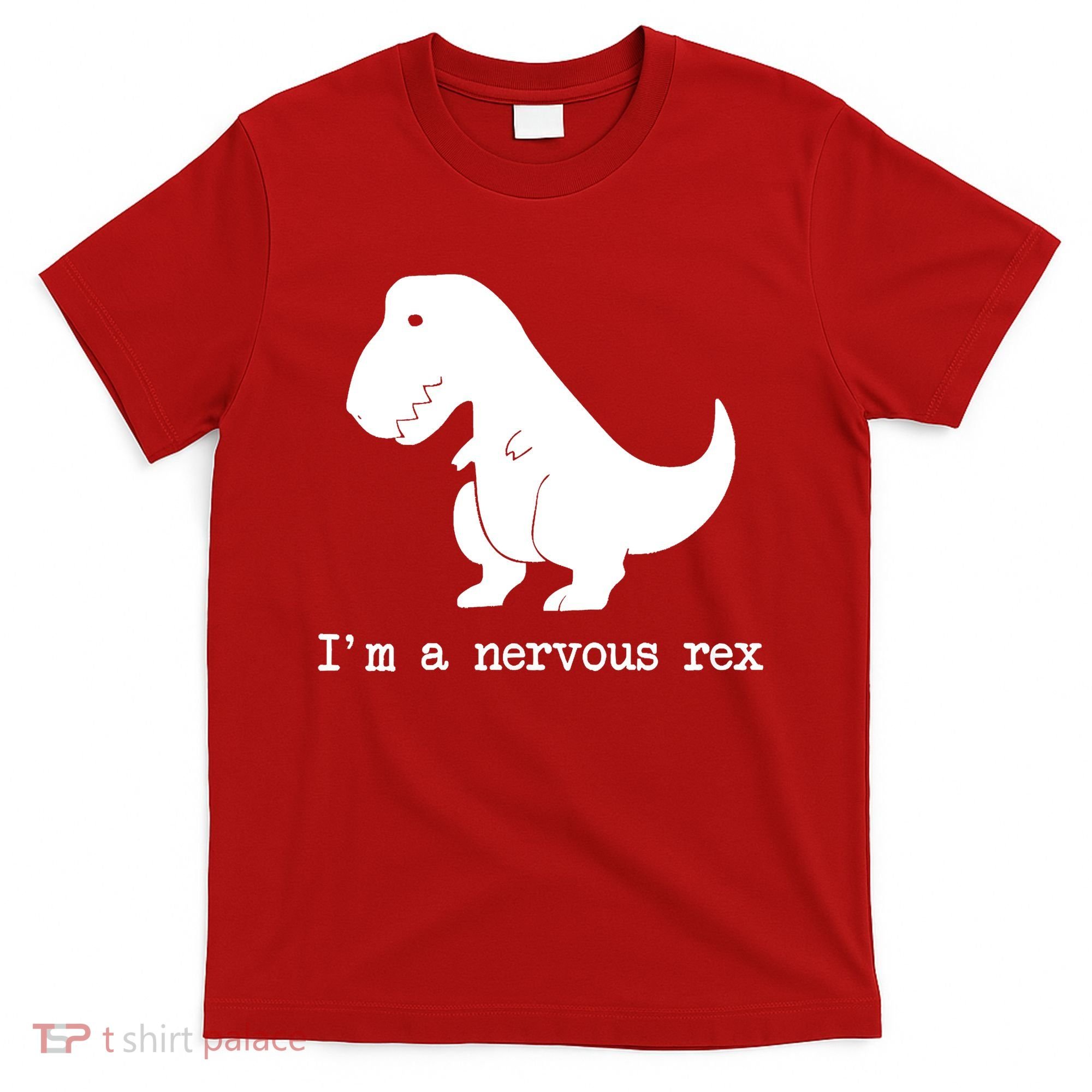 Funny Mental Health Awareness Trex Dinosaur With Anxiety T-Shirt