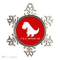 Funny Mental Health Awareness Trex Dinosaur With Anxiety Ornament thumb 0