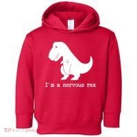 Funny Mental Health Awareness Trex Dinosaur With Anxiety Toddler Hoodie thumb 0