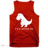 Funny Mental Health Awareness Trex Dinosaur With Anxiety Tank Top thumb 0