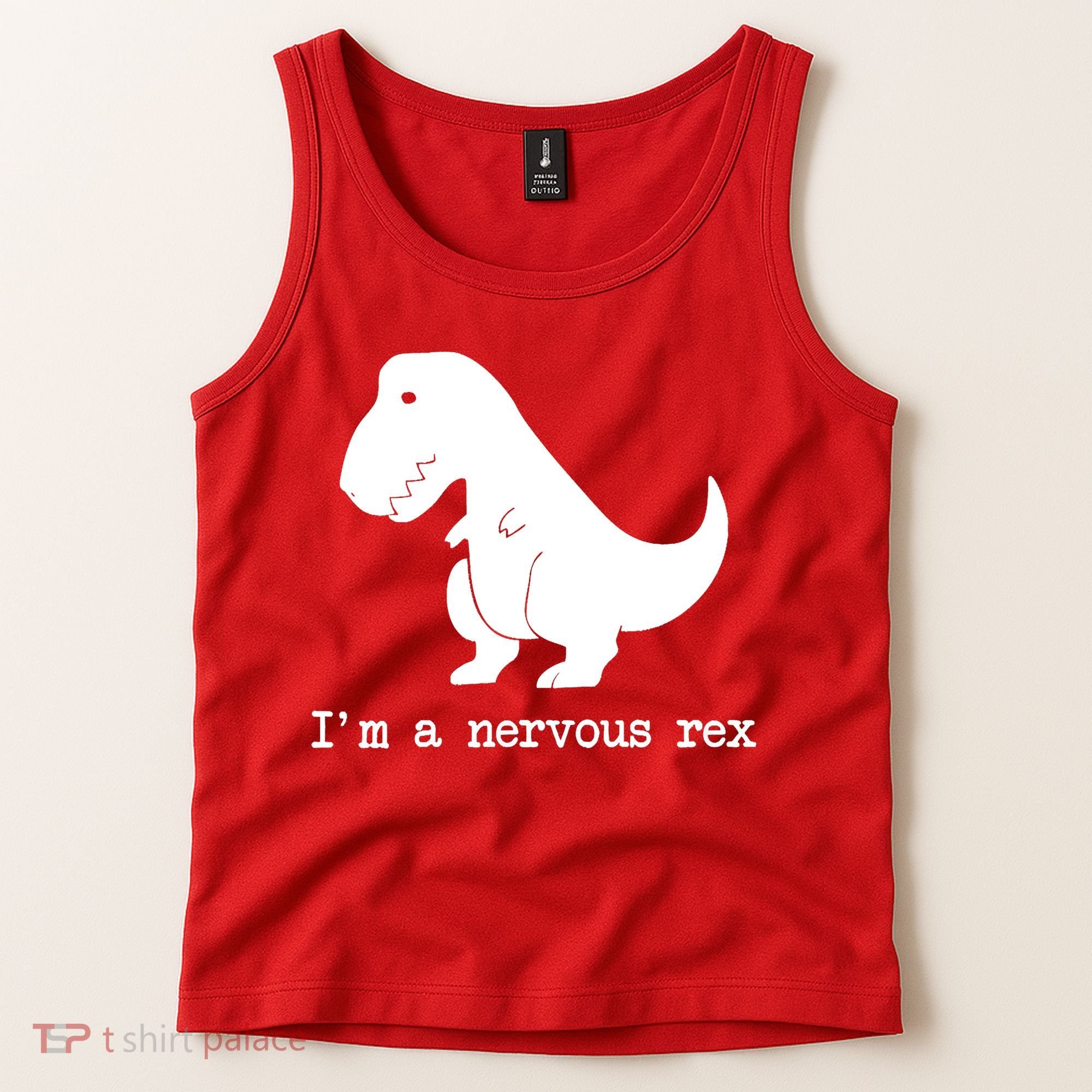 Funny Mental Health Awareness Trex Dinosaur With Anxiety Tank Top