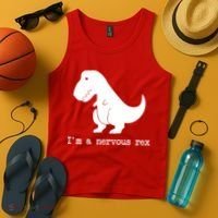 Funny Mental Health Awareness Trex Dinosaur With Anxiety Tank Top thumb 4
