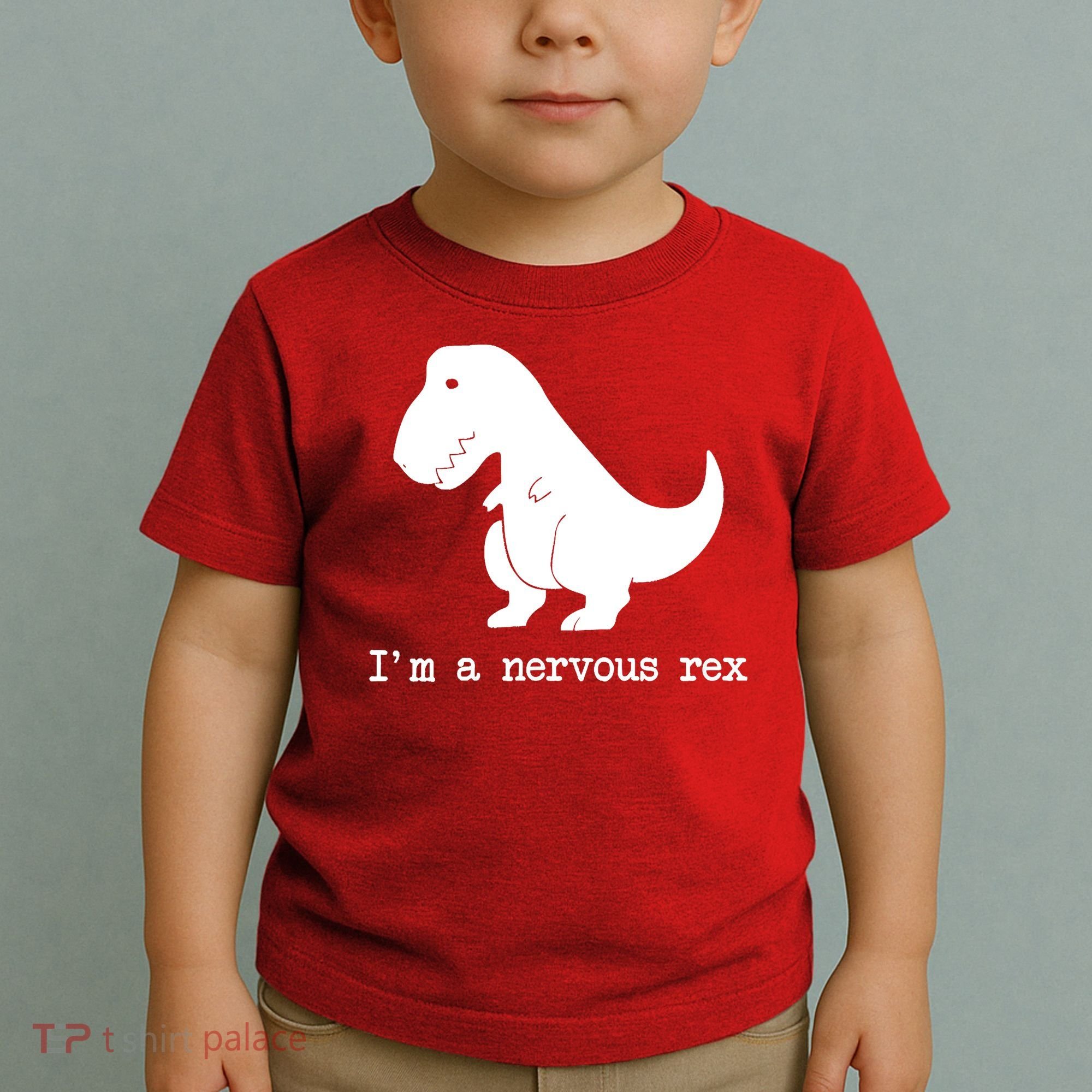 Funny Mental Health Awareness Trex Dinosaur With Anxiety Toddler T-Shirt